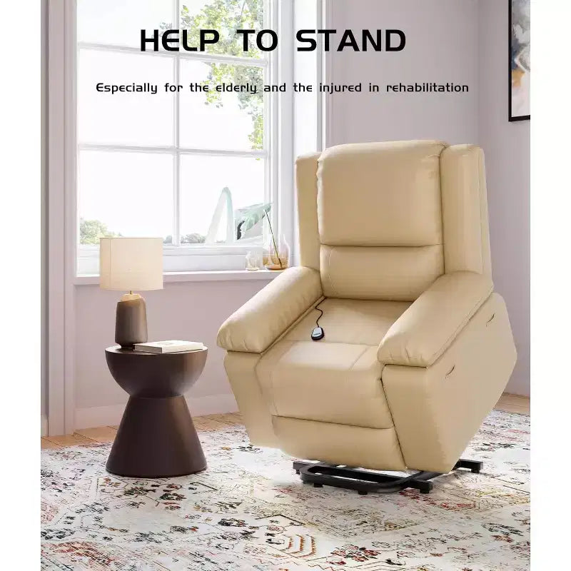 Power Lift Recliner Chair - Heat and Massage, Adjustable Back and Legs, Designed for The Elderly and People with Mobility Impaired