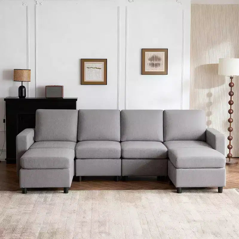 EROMMY 6 - Piece Modular Sectional Couch, Modular Couches and Sofas Sectional with Storage for Living Room