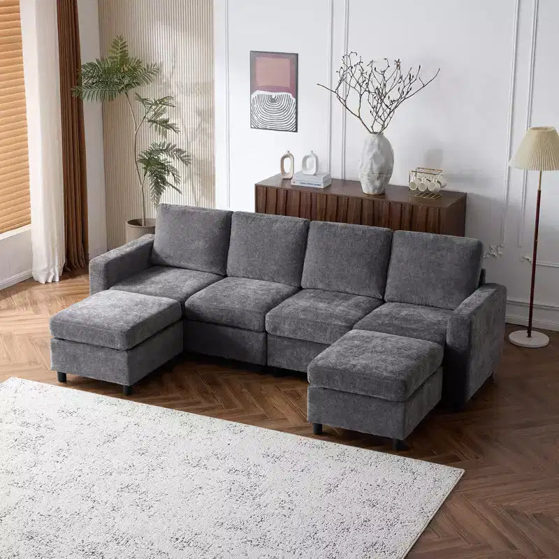 EROMMY 7 - Piece Modular Sectional Couch, Modular Couches and Sofas Sectional with Storage for Living Room