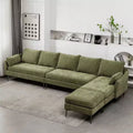 EROMMY U Shaped Sectional Sofa,Chenille Convertible Sectional Couch Ottman for Living Room,Green