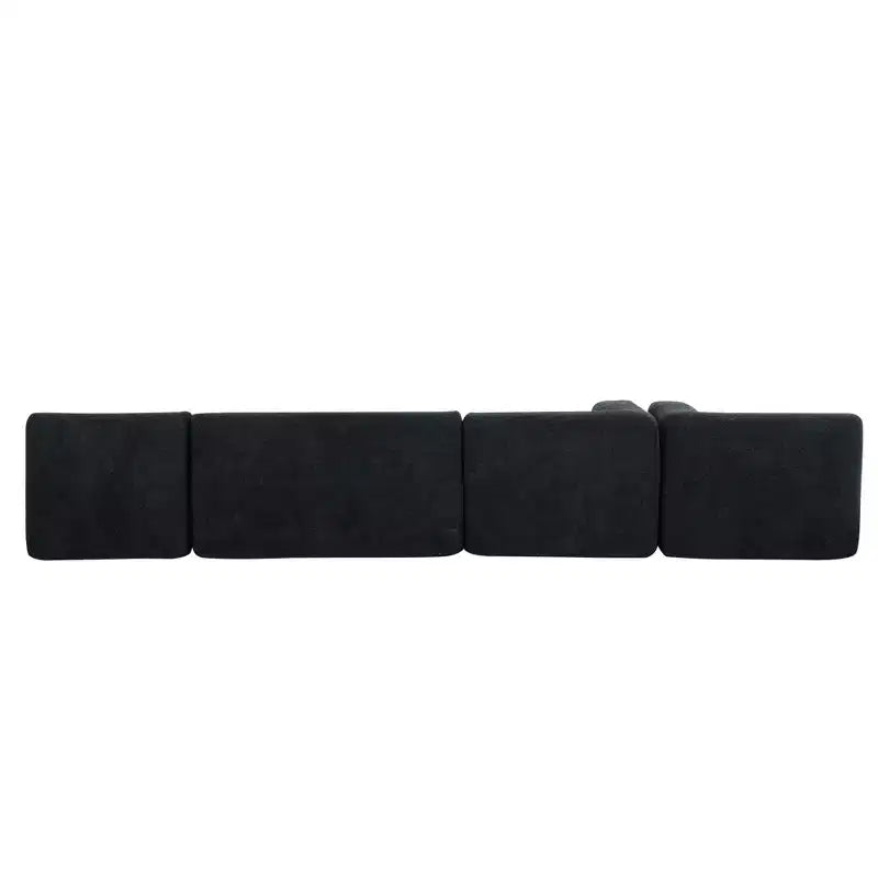 Whisen 144 Upholstered Sofa with Two Chaise & Five Pillows