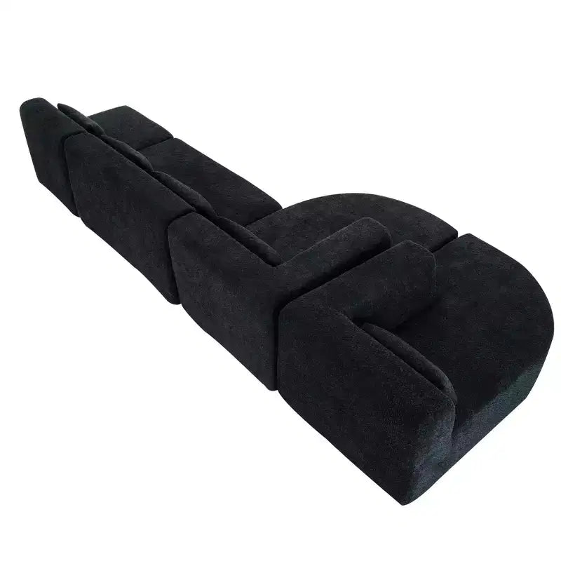 Whisen 144 Upholstered Sofa with Two Chaise & Five Pillows
