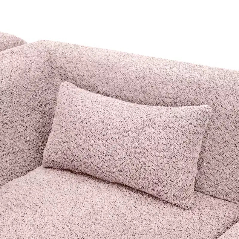 Whisen 144 Upholstered Sofa with Two Chaise & Five Pillows
