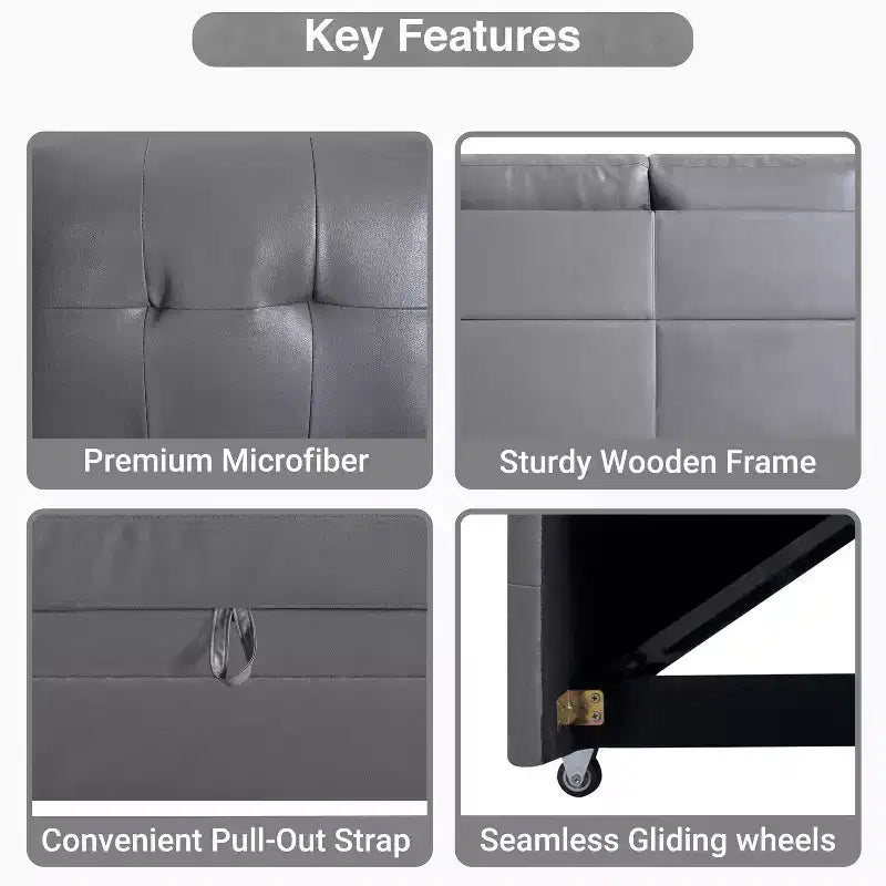 Home Imports Emporium Reversible Sleeper Sectional Sofa  Convertible Couch with Storage Chaise & Built-In USB Ports for Modern Living Rooms
