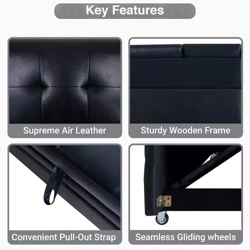Home Imports Emporium Reversible Sleeper Sectional Sofa  Convertible Couch with Storage Chaise & Built-In USB Ports for Modern Living Rooms