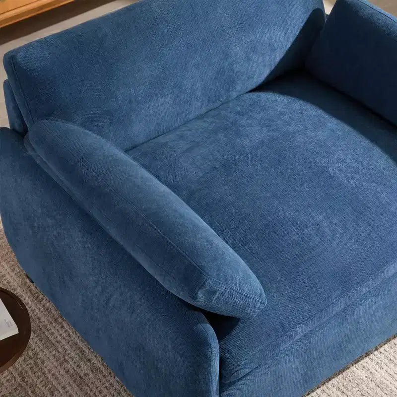 Whisen Modern Oversized Chenille Colorblock Single Sofa Chair, Wide and Deep Couch Lounge with Pillows
