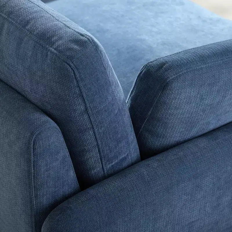 Whisen Modern Oversized Chenille Colorblock Single Sofa Chair, Wide and Deep Couch Lounge with Pillows