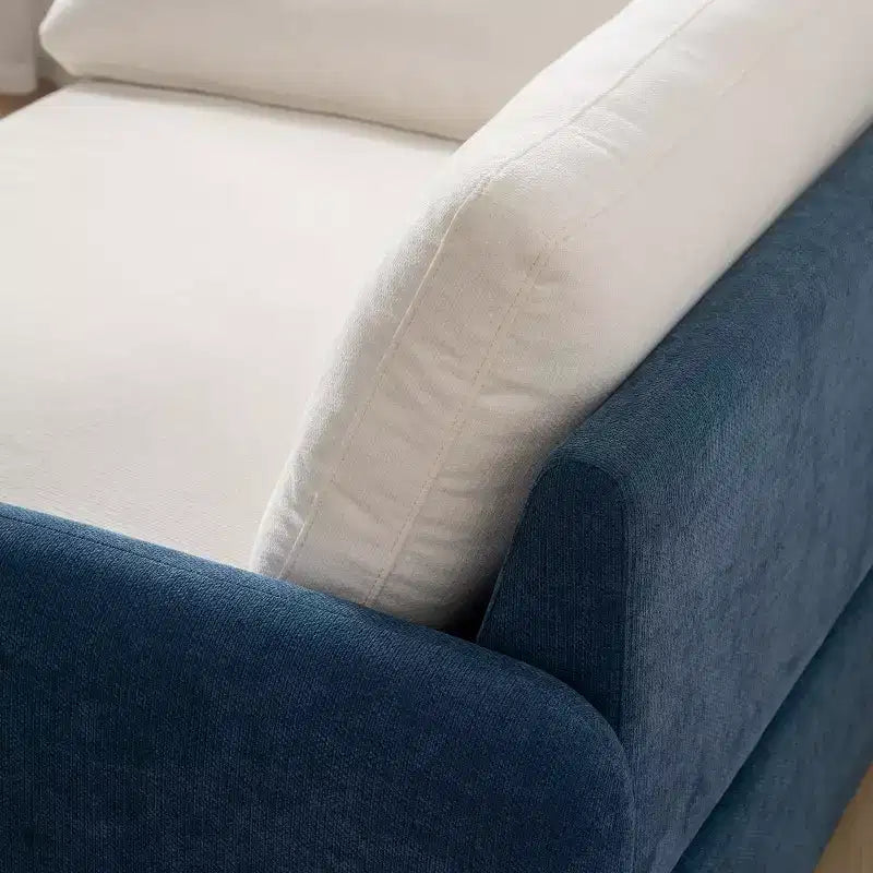 Whisen Modern Oversized Chenille Colorblock Single Sofa Chair, Wide and Deep Couch Lounge with Pillows