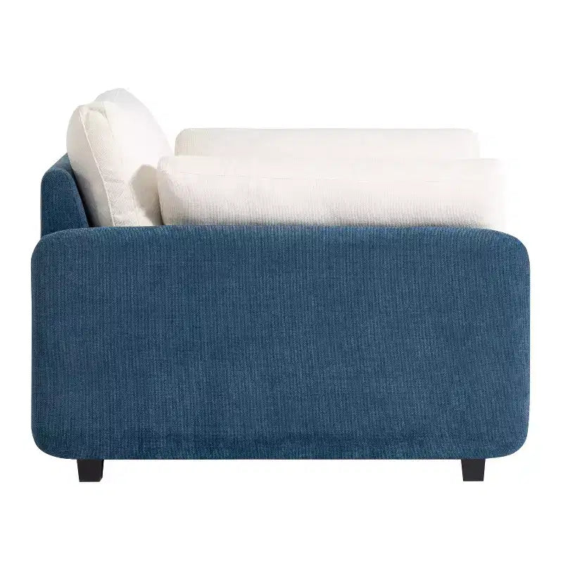 Whisen Modern Oversized Chenille Colorblock Single Sofa Chair, Wide and Deep Couch Lounge with Pillows