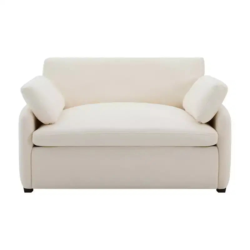 Whisen Modern Oversized Chenille Colorblock Single Sofa Chair, Wide and Deep Couch Lounge with Pillows