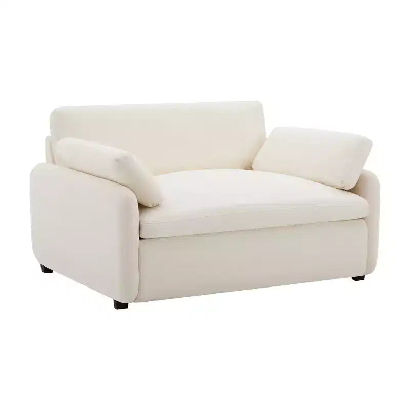 Whisen Modern Oversized Chenille Colorblock Single Sofa Chair, Wide and Deep Couch Lounge with Pillows