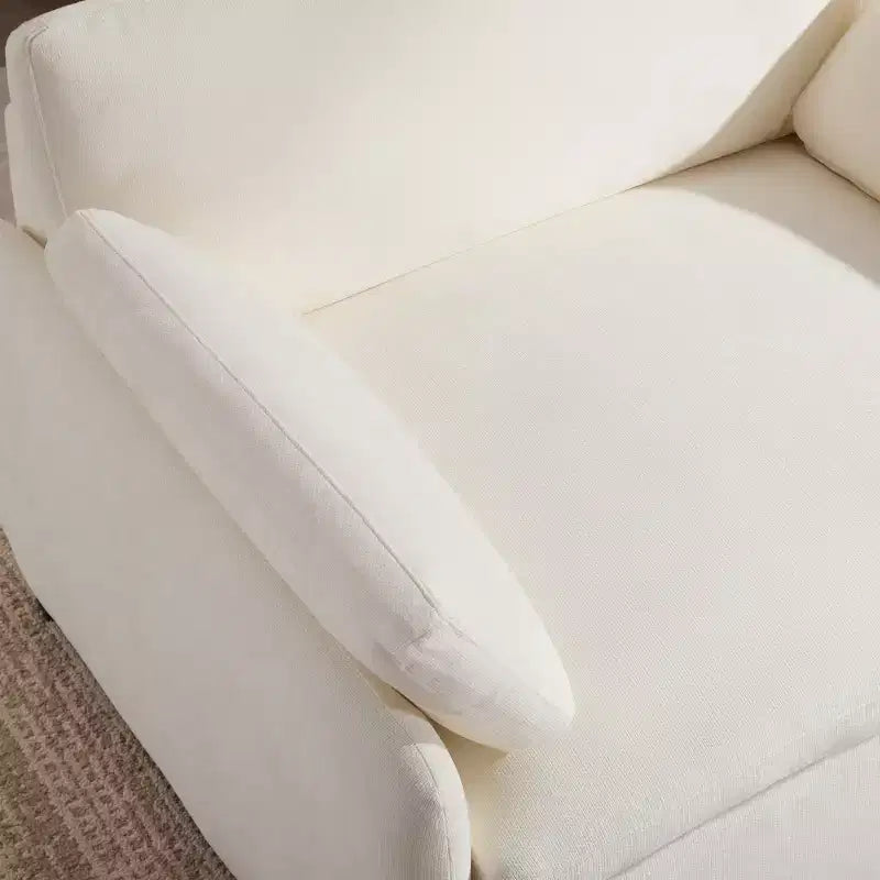Whisen Modern Oversized Chenille Colorblock Single Sofa Chair, Wide and Deep Couch Lounge with Pillows