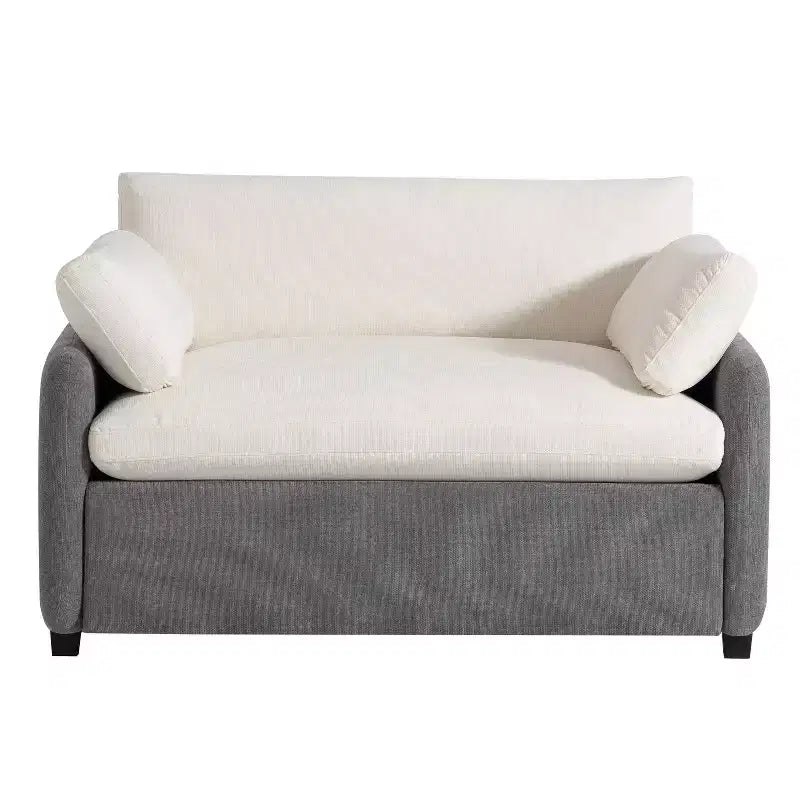 Whisen Modern Oversized Chenille Colorblock Single Sofa Chair, Wide and Deep Couch Lounge with Pillows