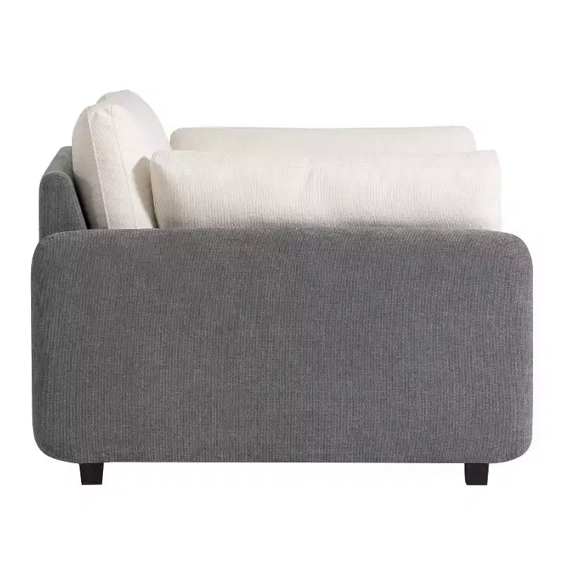 Whisen Modern Oversized Chenille Colorblock Single Sofa Chair, Wide and Deep Couch Lounge with Pillows