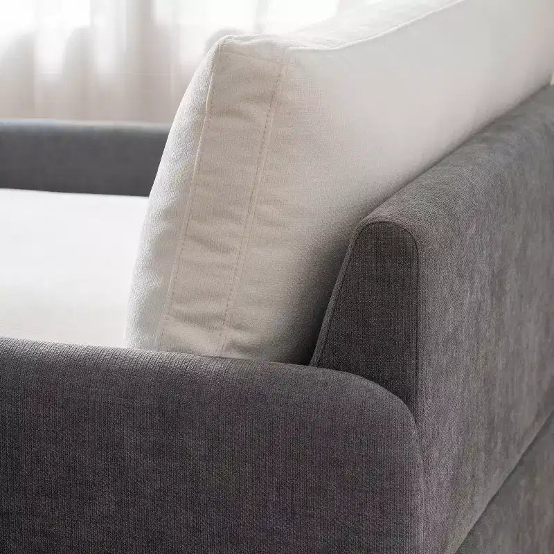 Whisen Modern Oversized Chenille Colorblock Single Sofa Chair, Wide and Deep Couch Lounge with Pillows