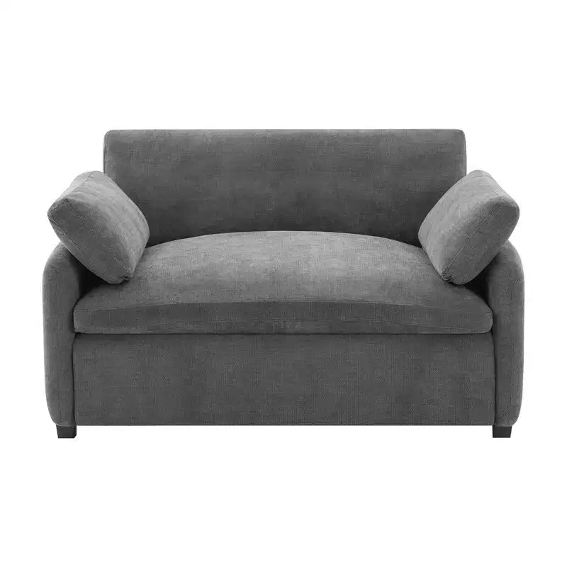 Whisen Modern Oversized Chenille Colorblock Single Sofa Chair, Wide and Deep Couch Lounge with Pillows