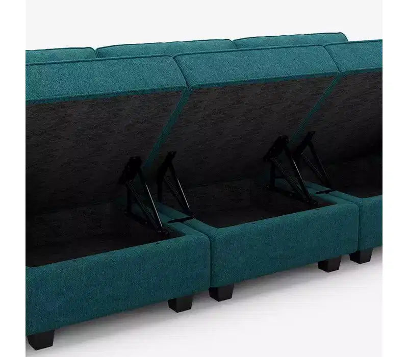 Belffin Modular Terry Sleeper Sofa with Storage Seat (9 Seats + 7 Sides)