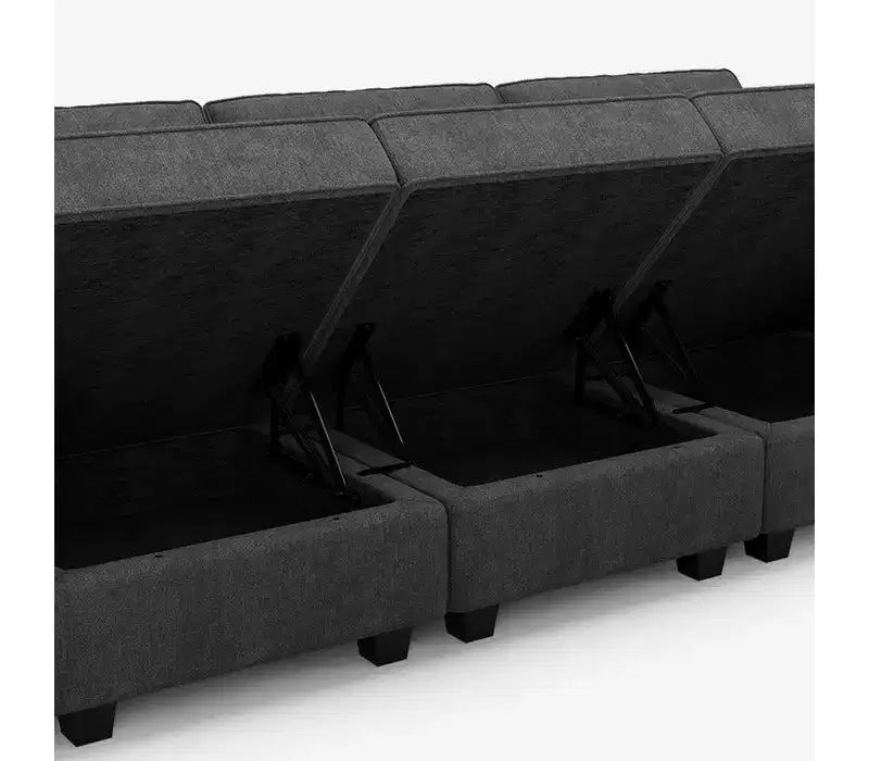 Belffin Modular Terry Sleeper Sofa with Storage Seat (9 Seats + 7 Sides)
