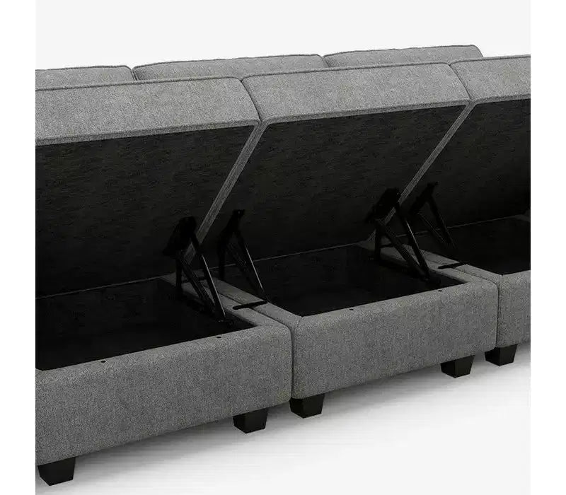 Belffin Modular Terry Sleeper Sofa with Storage Seat (9 Seats + 7 Sides)