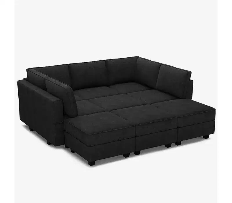 Belffin Modular Terry Sleeper Sofa with Storage Seat (9 Seats + 7 Sides)