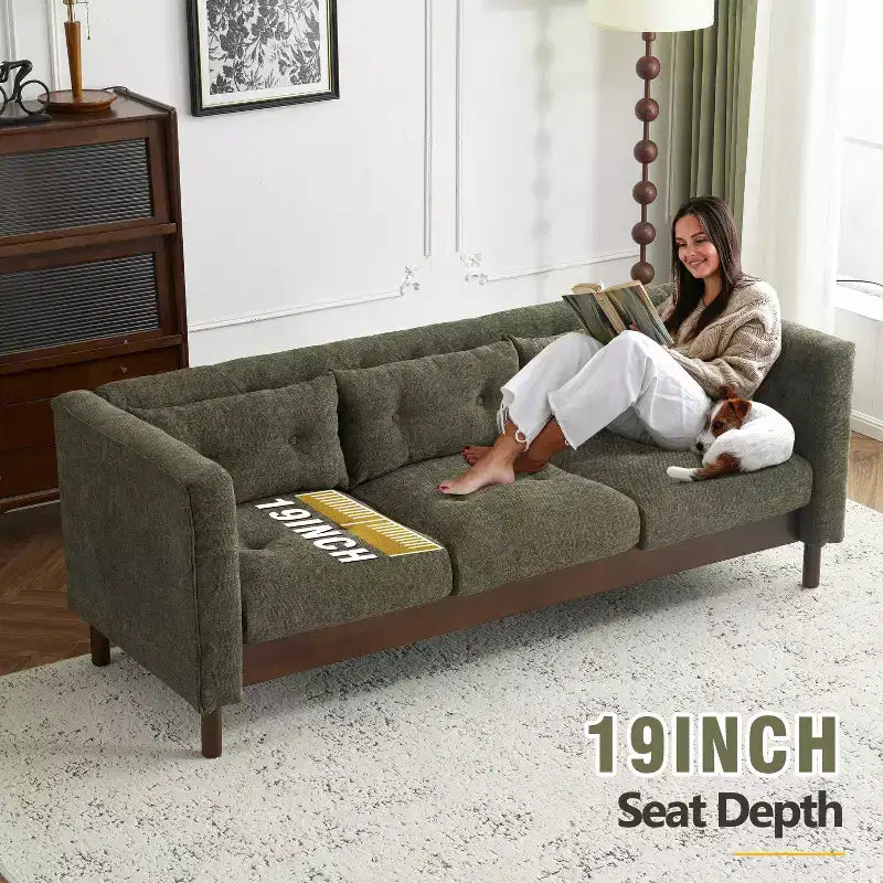 78W Sofa Couch, Modern Upholstered 3-seater Sofa Chair with Tufted Design for Living Room -Christopher Knight Home