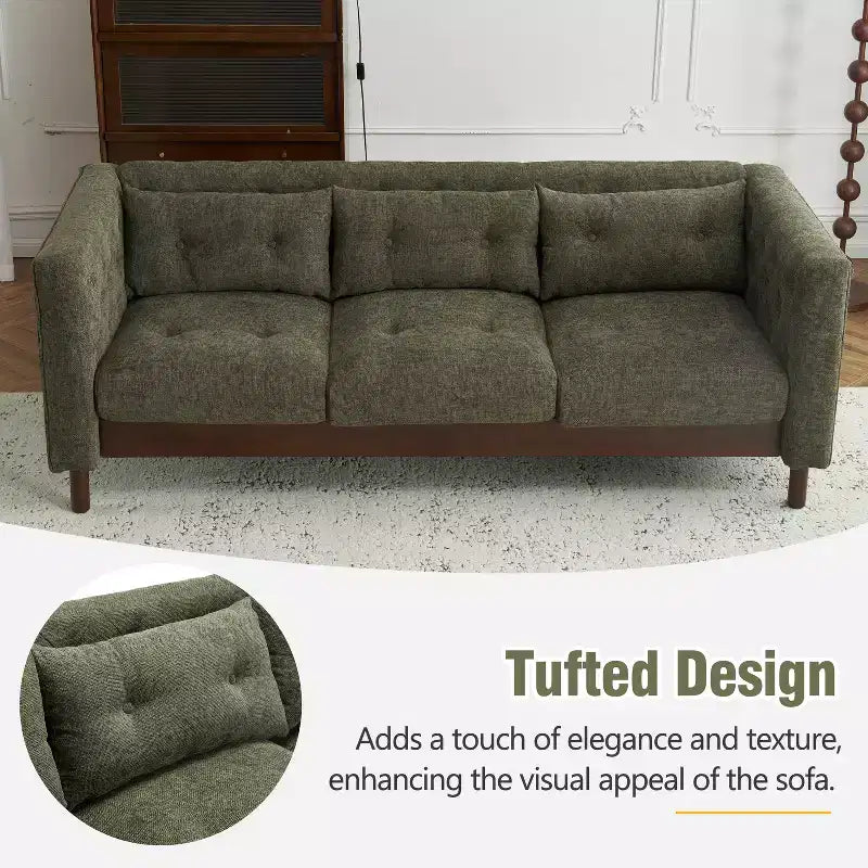 78W Sofa Couch, Modern Upholstered 3-seater Sofa Chair with Tufted Design for Living Room -Christopher Knight Home