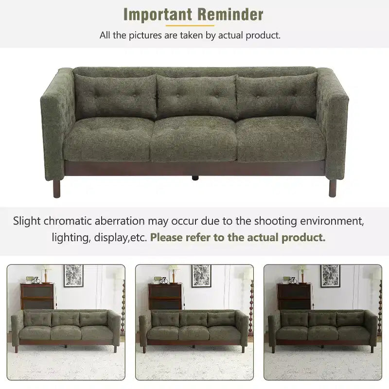 78W Sofa Couch, Modern Upholstered 3-seater Sofa Chair with Tufted Design for Living Room -Christopher Knight Home
