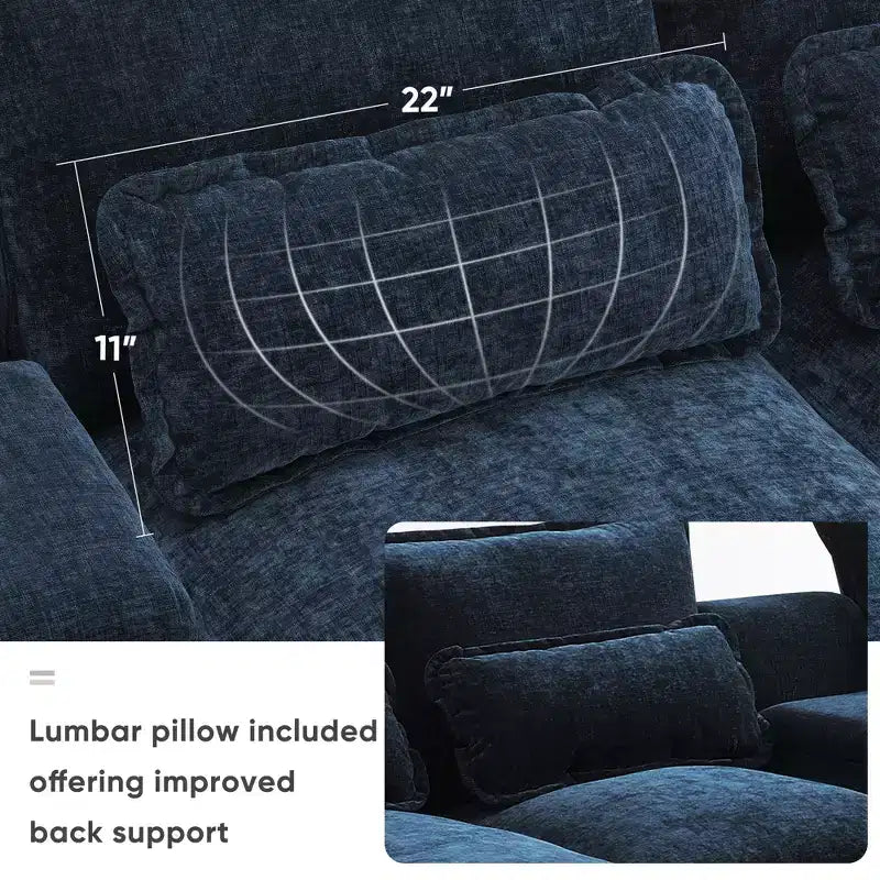 Whisen Modern Design Chenille U-shaped Sectional Sofa with Cup Holders and USB Charger