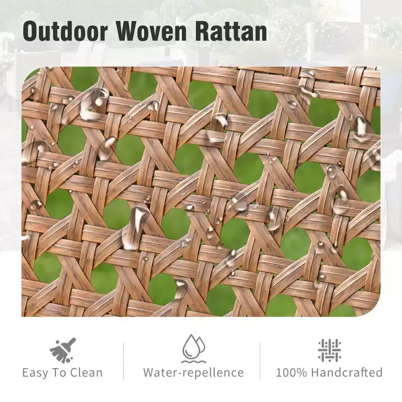 Juego de conversación acolchado de mimbre y ratán para patio exterior de 4 piezas con sillones y mesa de centro Captiva Designs