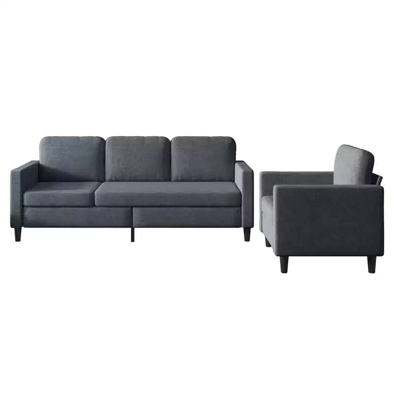 Mjkone Sectional Sofa Couches Set for Living Room 3-Seater Sofa&Single Sofa