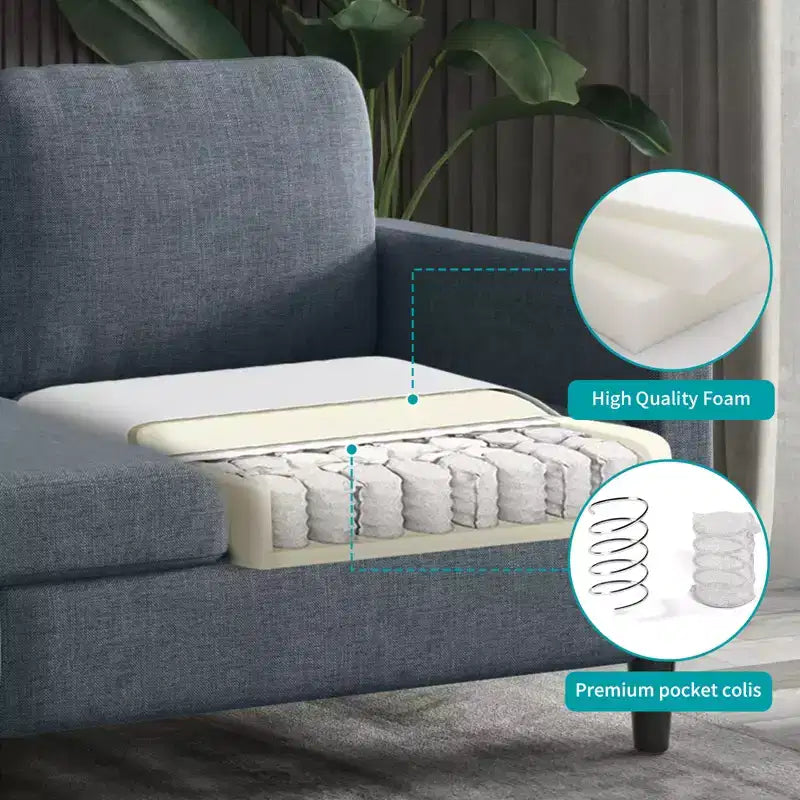 Mjkone Sectional Sofa Couches Set for Living Room 3-Seater Sofa&Single Sofa