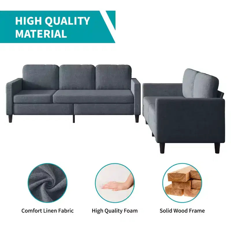 Mjkone Sectional Sofa Couches Set for Living Room 3-Seat Sectional Sofa&Loveseat Sofa