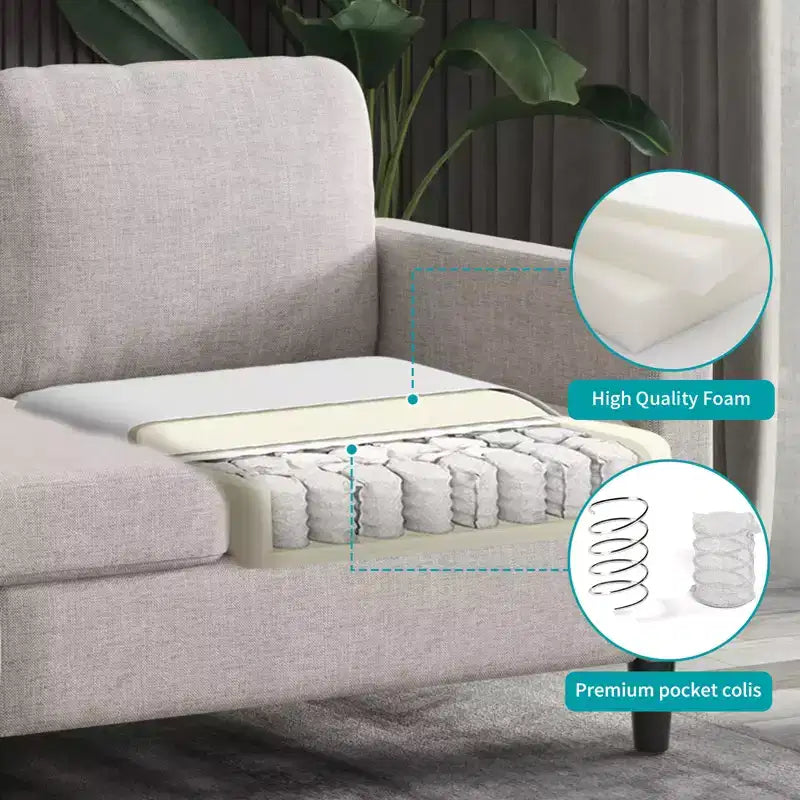 Mjkone Sectional Sofa Couches Set for Living Room 3-Seat Sectional Sofa&Loveseat Sofa
