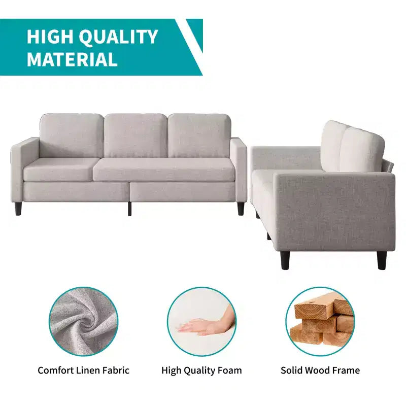 Mjkone Sectional Sofa Couches Set for Living Room 3-Seat Sectional Sofa&Loveseat Sofa