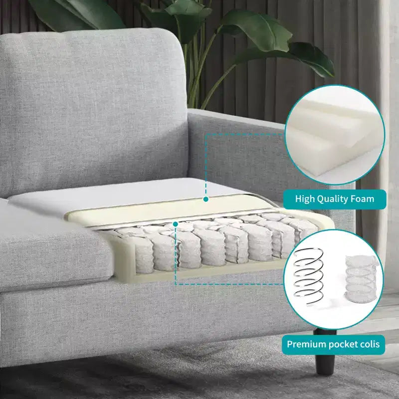 Mjkone Sectional Sofa Couches Set for Living Room 3-Seat Sectional Sofa&Loveseat Sofa