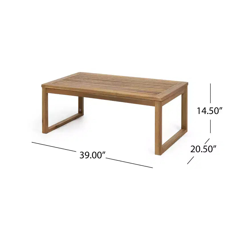 Christopher Knight Home Samwell Juego de conversación de 4 plazas para exteriores de madera de acacia con cojines resistentes al agua