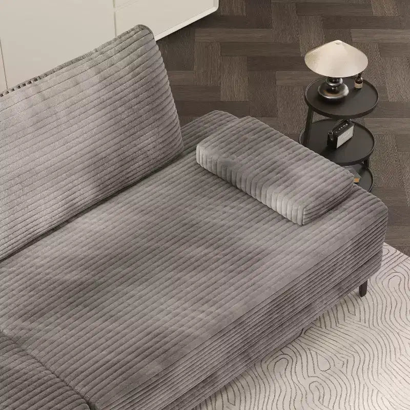 ATJafurn Sectional Sofa Couch 116 Inch Oversized Grey Corduroy 4 Seater Modern Modular Armless Sleeper with Removable Pillows For Living Room