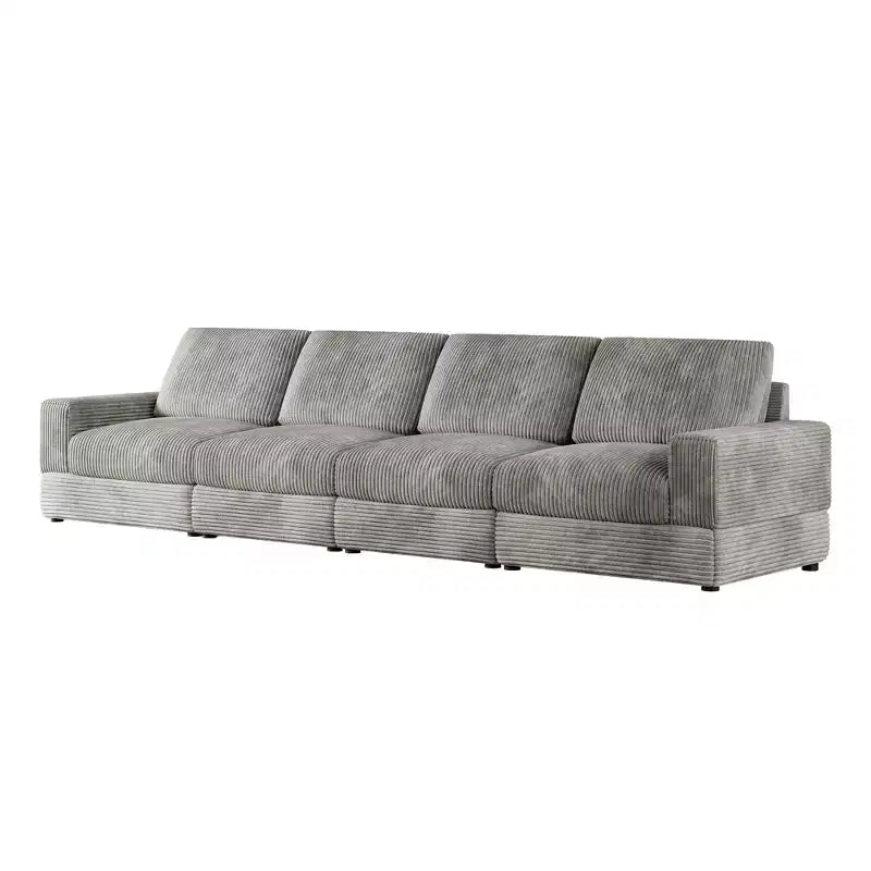 ATJafurn Corduroy Sectional Sofa Modern Modular Oversized Upholstered Couch with Comfy Pillows Deep Seat For Living Room Bedroom Apartment Office