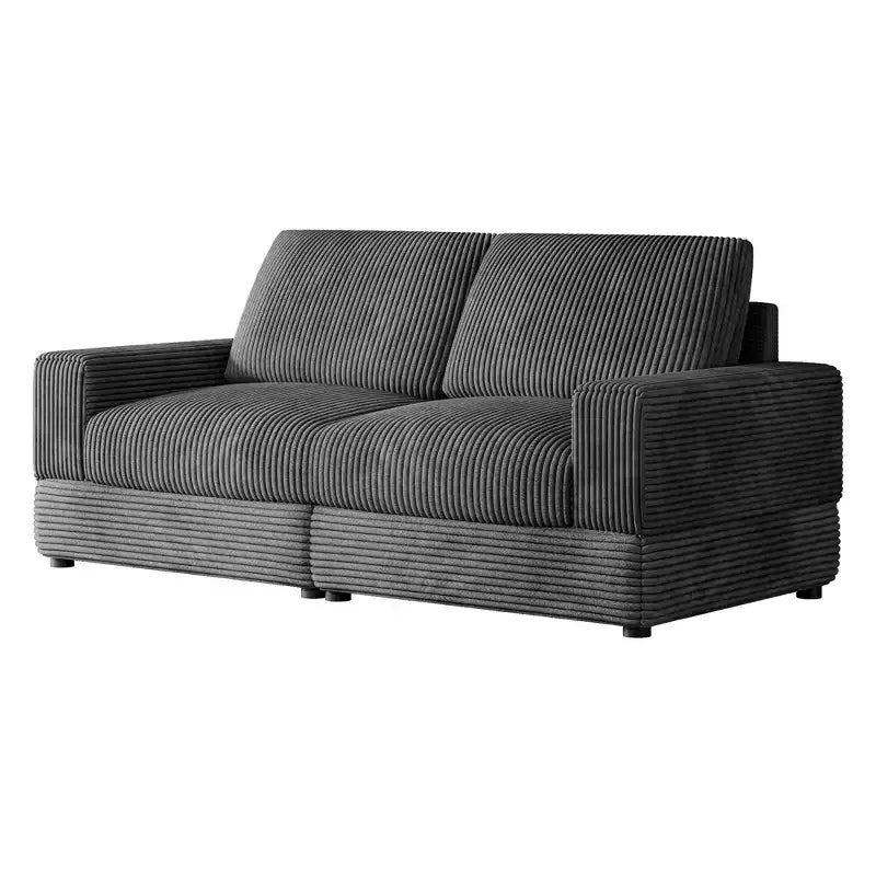 ATJafurn Corduroy Sectional Sofa Modern Modular Oversized Upholstered Couch with Comfy Pillows Deep Seat For Living Room Bedroom Apartment Office