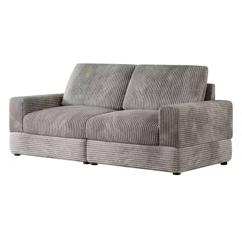 ATJafurn Corduroy Sectional Sofa Modern Modular Oversized Upholstered Couch with Comfy Pillows Deep Seat For Living Room Bedroom Apartment Office