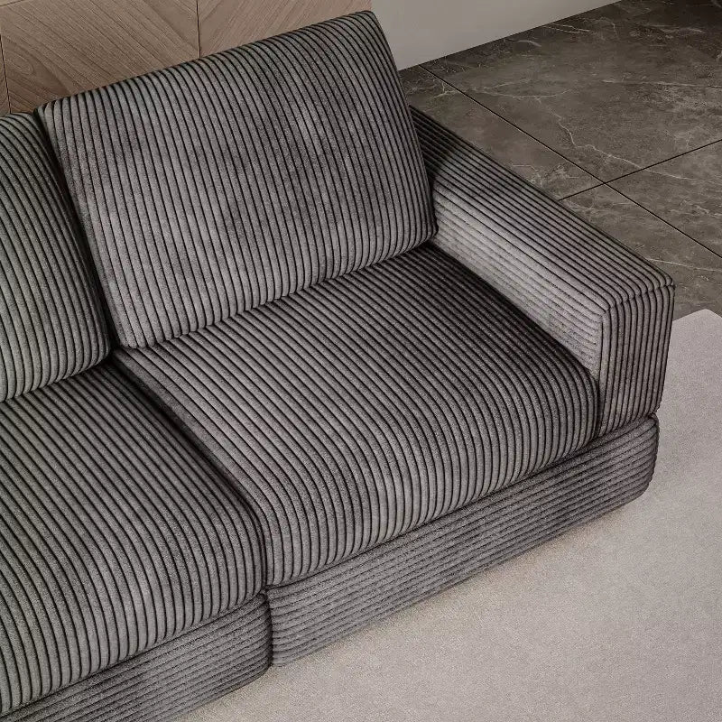 ATJafurn Corduroy Sectional Sofa Modern Modular Oversized Upholstered Couch with Comfy Pillows Deep Seat For Living Room Bedroom Apartment Office