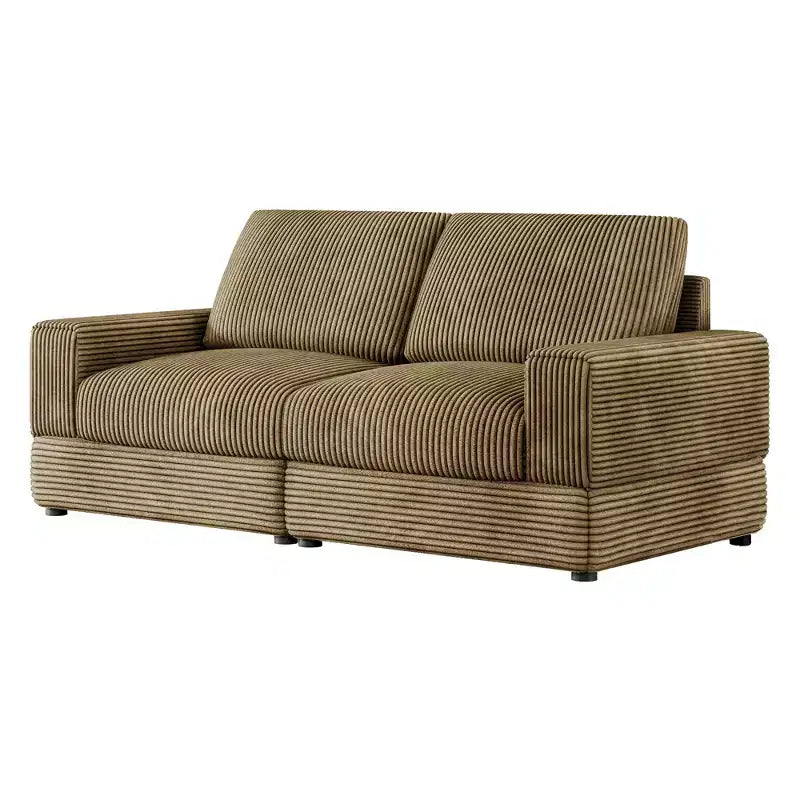 ATJafurn Corduroy Sectional Sofa Modern Modular Oversized Upholstered Couch with Comfy Pillows Deep Seat For Living Room Bedroom Apartment Office