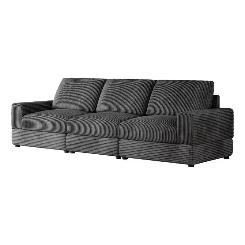 ATJafurn Corduroy Sectional Sofa Modern Modular Oversized Upholstered Couch with Comfy Pillows Deep Seat For Living Room Bedroom Apartment Office