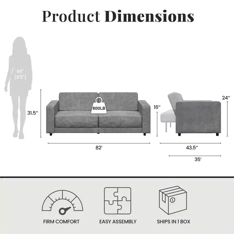 RealRooms Allie Sofa Bed Futon