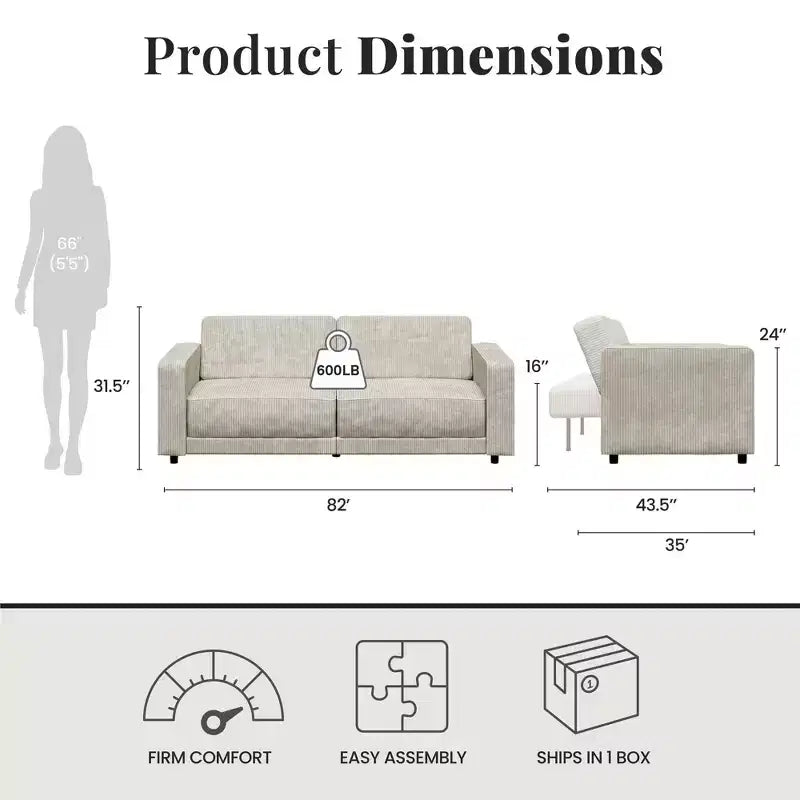 RealRooms Allie Sofa Bed Futon