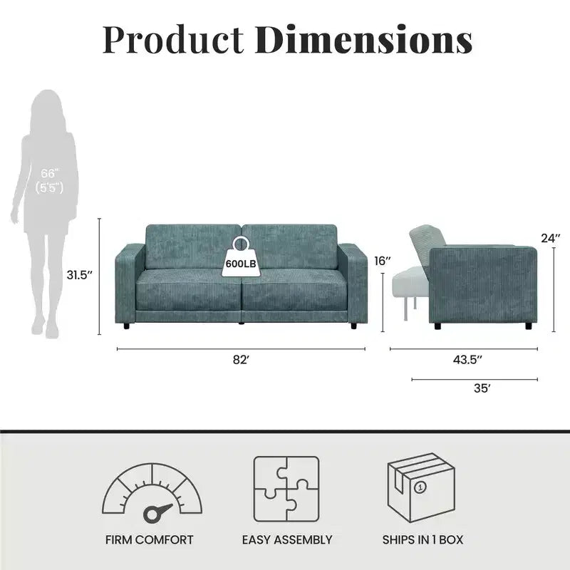 RealRooms Allie Sofa Bed Futon