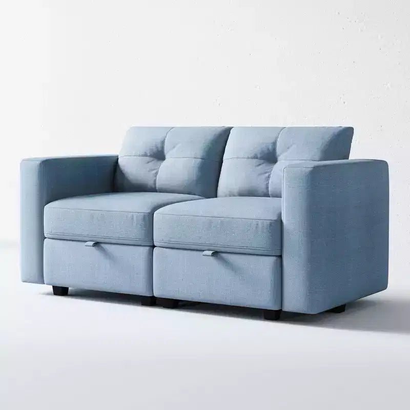 ATJafurn Upholstered Sectional Sofa With Storage, Sleeper Couches Square Arm Sofa For Living Room, Apartments and Small Space
