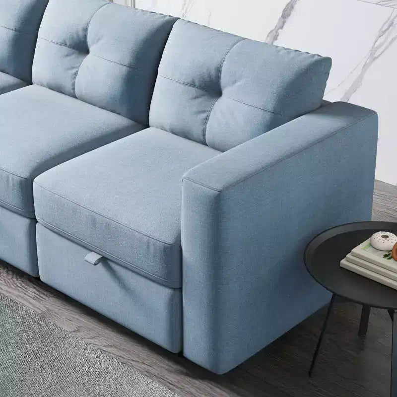 ATJafurn Upholstered Sectional Sofa With Storage, Sleeper Couches Square Arm Sofa For Living Room, Apartments and Small Space