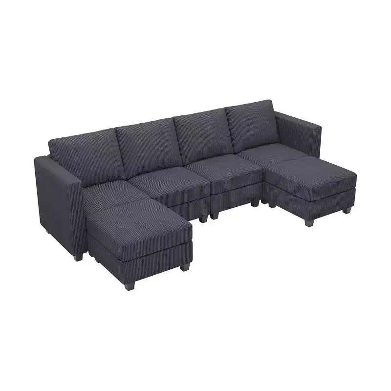 Belffin Modular U Shape Couch with Storage Ottoman Corduroy Sectional Couch with Chaise Convertible Modern Sectional Sofa Couch