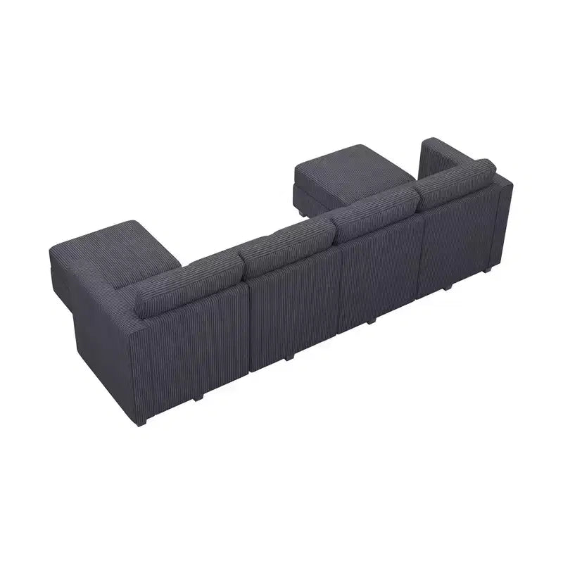 Belffin Modular U Shape Couch with Storage Ottoman Corduroy Sectional Couch with Chaise Convertible Modern Sectional Sofa Couch